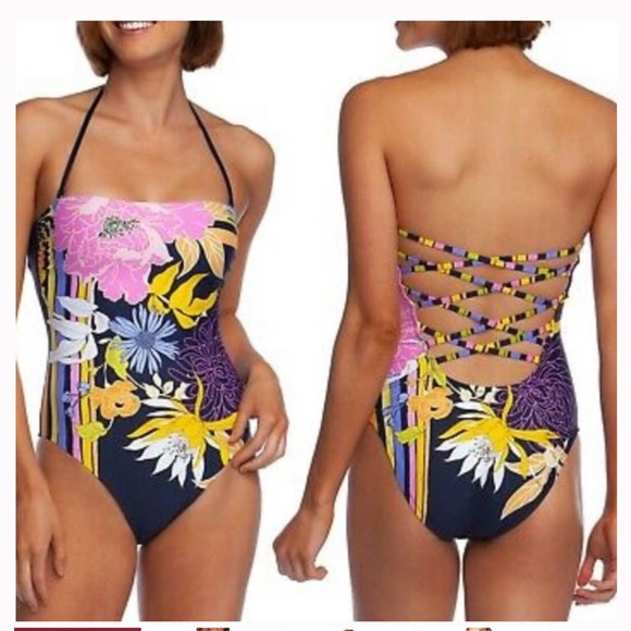 SALE⬇️⬇️‼️‼️NWT Bal Harbour Bandeau 1Pc Swimsuit - Picture 2 of 11